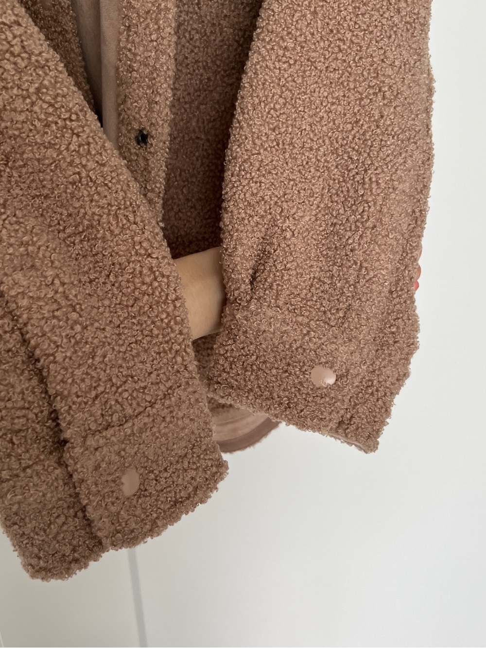 NWT Abercrombie & Fitch Brown Sherpa Shacket Shirt Jacket Soft Lined Size Medium - Picture 3 of 5